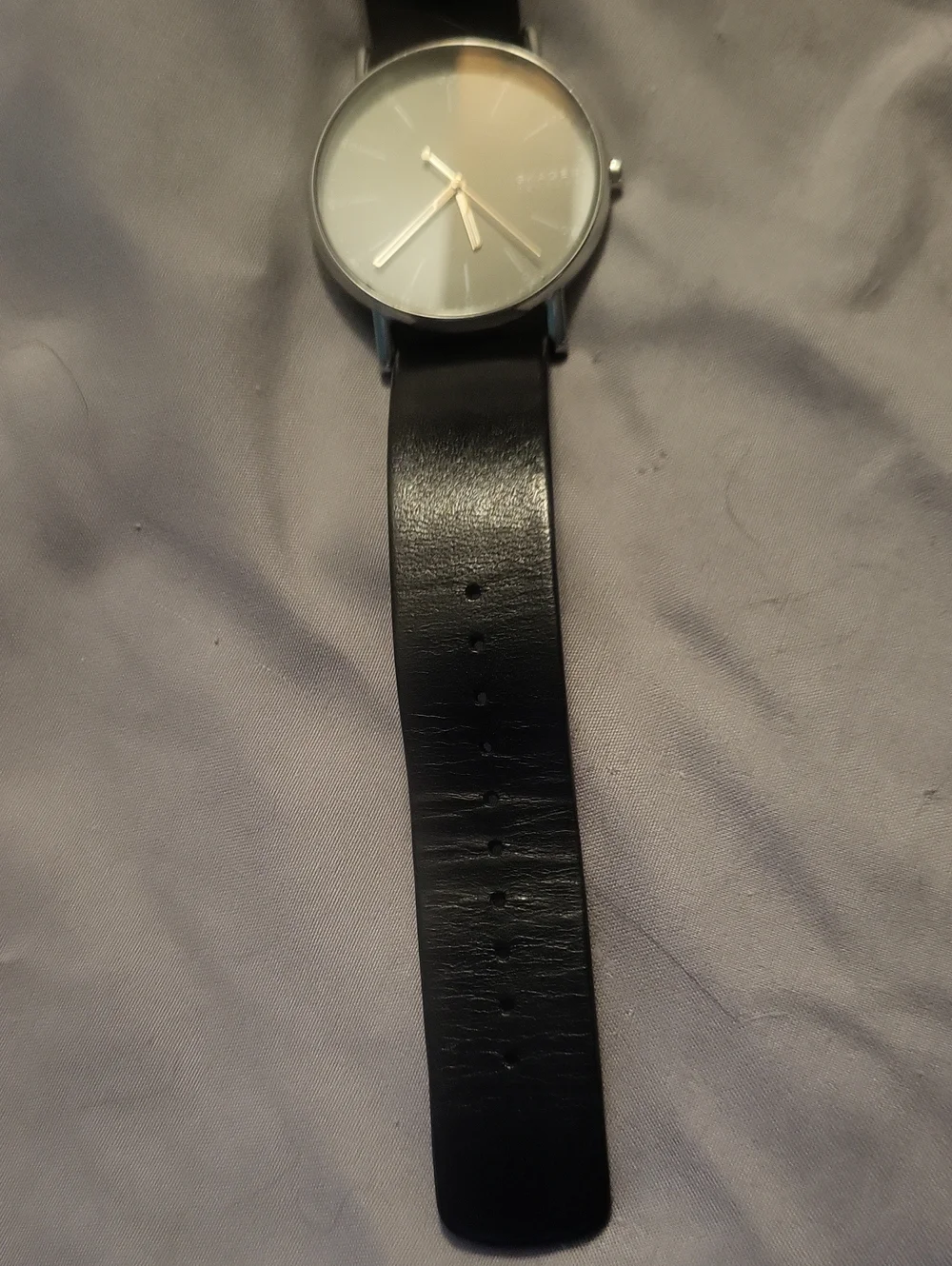 Skagen Denmark Signature Black Unisex Watch Quartz Movement Leather Strap